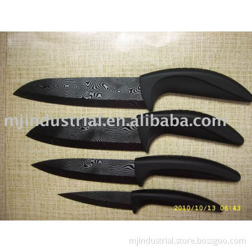 Damascus ceramic knife with decal